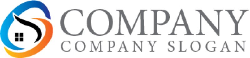 画像7: 家・曲線・O・アルファベット・ロゴ・マークデザイン1342 (7)