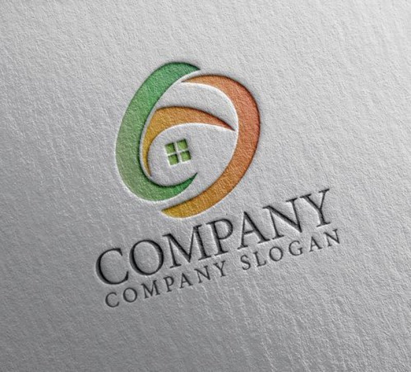 画像2: 家・曲線・O・アルファベット・ロゴ・マークデザイン1343 (2)