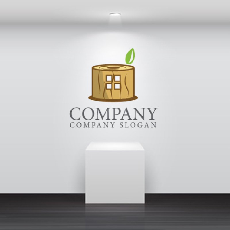 画像5: 家・切り株・葉・木・ロゴ・マークデザイン1345 (5)