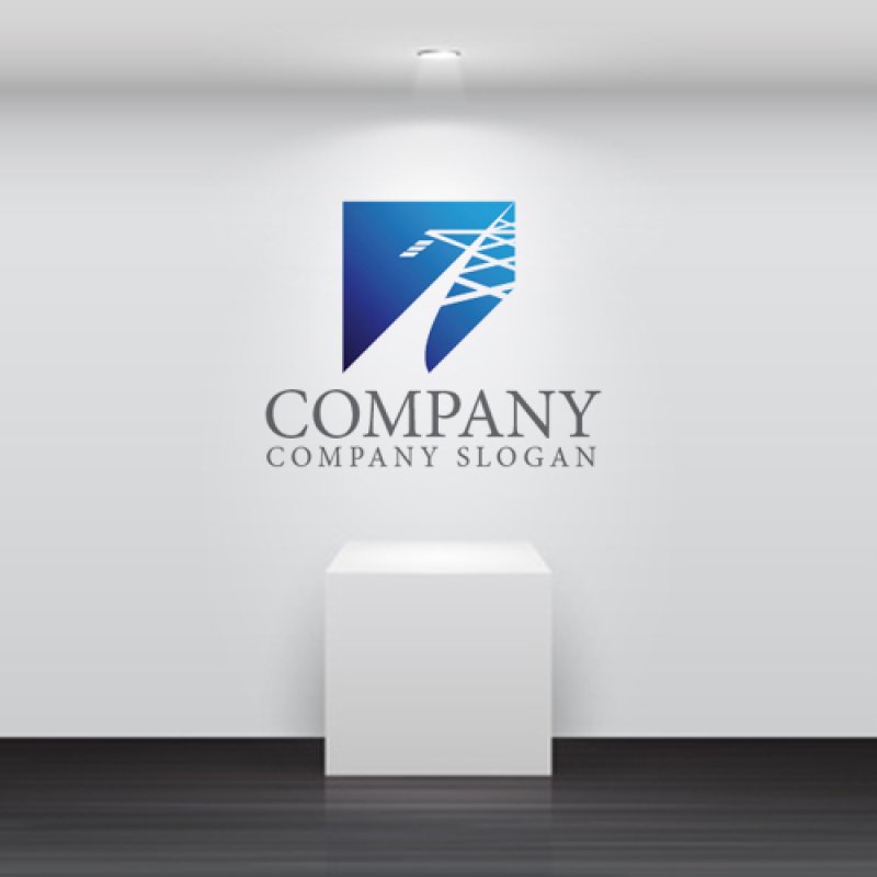 画像5: 送電線・グラデーション・ロゴ・マークデザイン1352 (5)