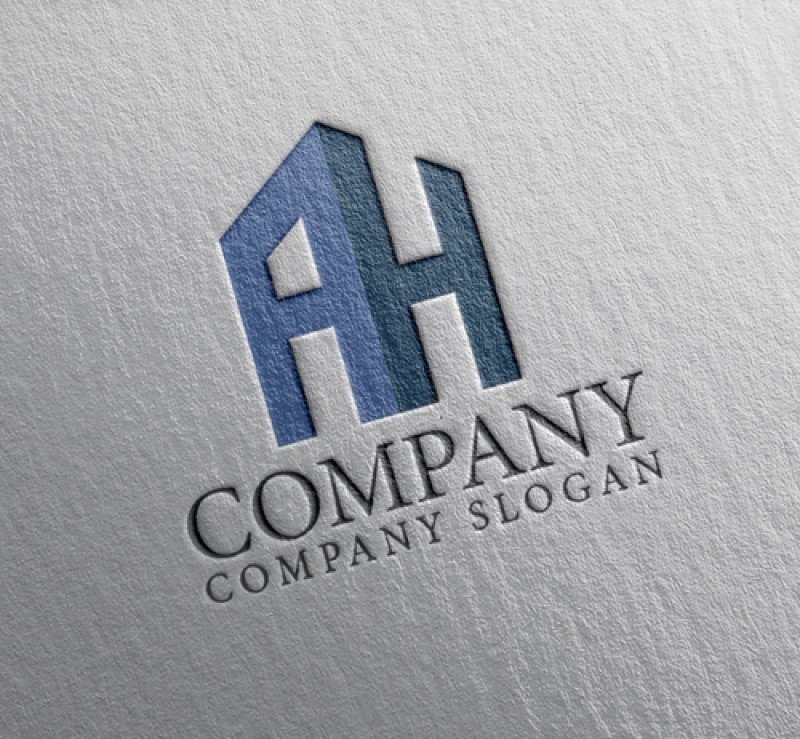 画像2: 家・A・H・アルファベット・ロゴ・マークデザイン1371 (2)