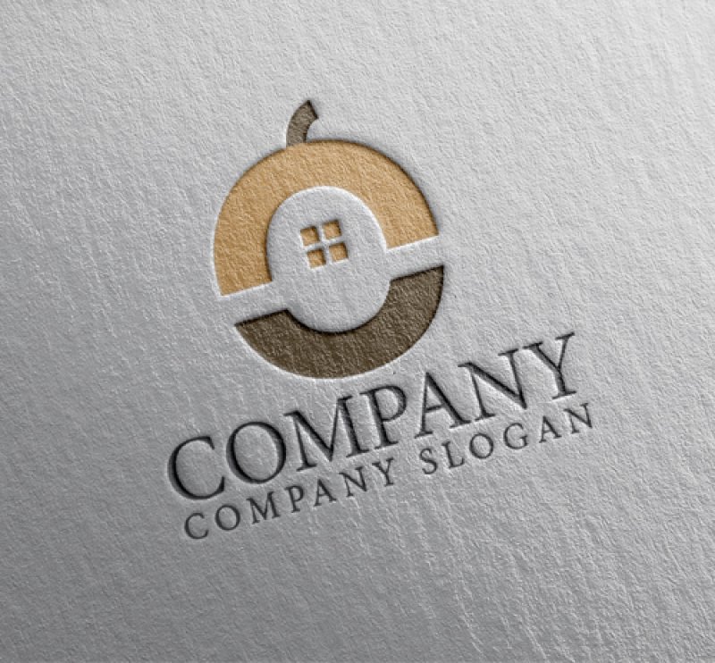 画像2: どんぐり・家・O・アルファベット・ロゴ・マークデザイン1388 (2)