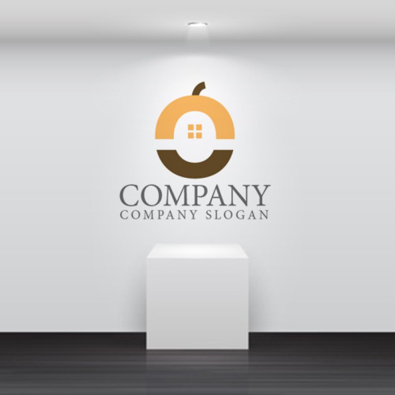 画像5: どんぐり・家・O・アルファベット・ロゴ・マークデザイン1388 (5)