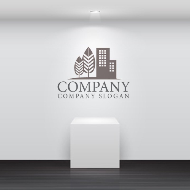 画像5: ビル・木・街・ロゴ・マークデザイン1389 (5)