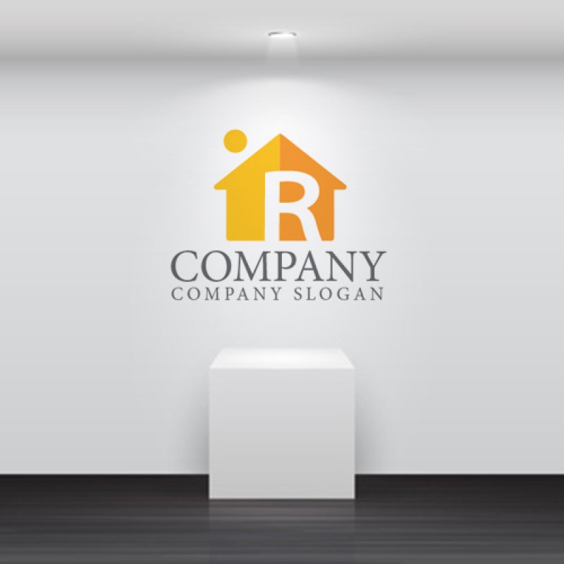 画像5: 家・R・アルファベット・ロゴ・マークデザイン1410 (5)