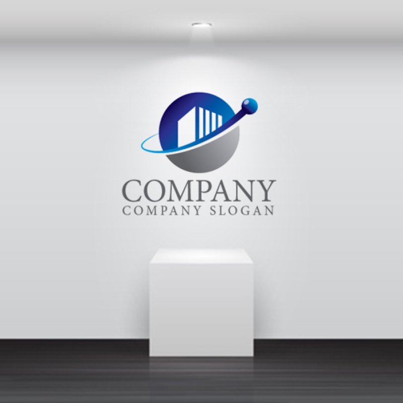 画像4: ビル・輪・グラデーション・上昇・ロゴ・マークデザイン1416 (4)