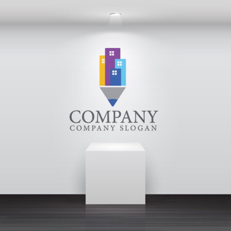 画像5: ビル・鉛筆・街・ロゴ・マークデザイン1422 (5)