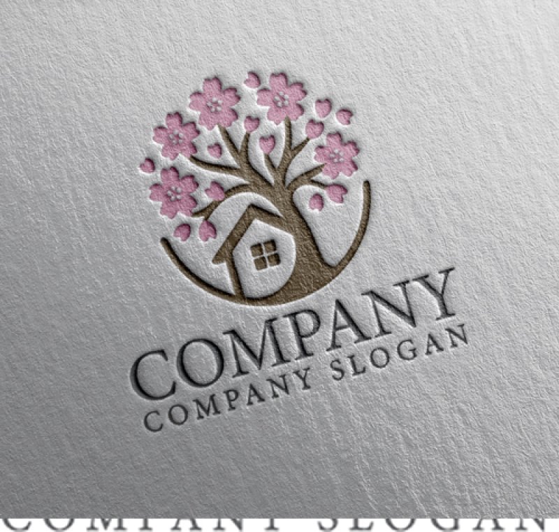 画像2: 桜・家・木・輪・ロゴ・マークデザイン1425 (2)