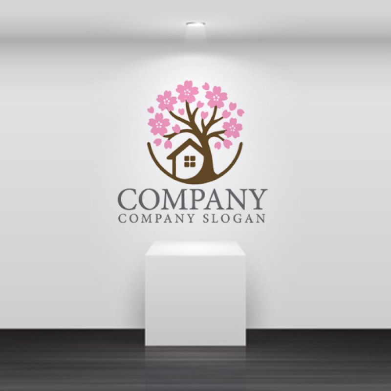 画像5: 桜・家・木・輪・ロゴ・マークデザイン1425 (5)