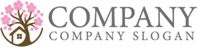 画像7: 桜・家・木・輪・ロゴ・マークデザイン1425 (7)