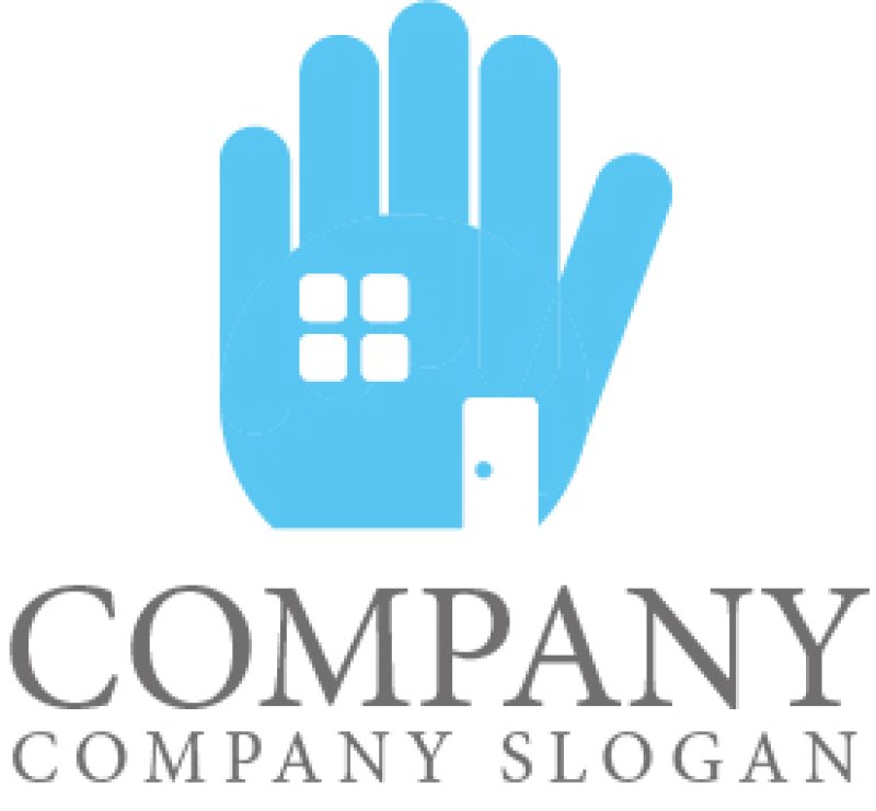 画像1: 家・手・窓・ロゴ・マークデザイン1442 (1)