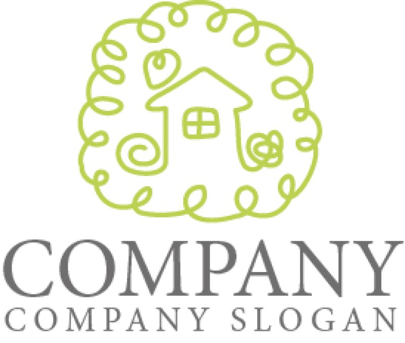 画像1: 手書き・家・ハート・ロゴ・マークデザイン1445 (1)