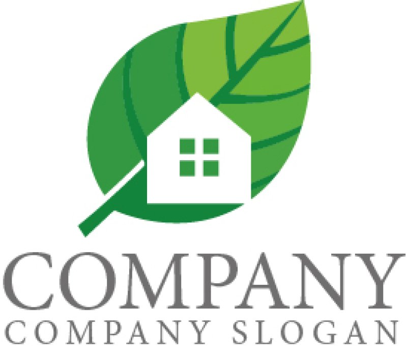 画像1: 家・葉・成長・クリーン・ロゴ・マークデザイン1447 (1)