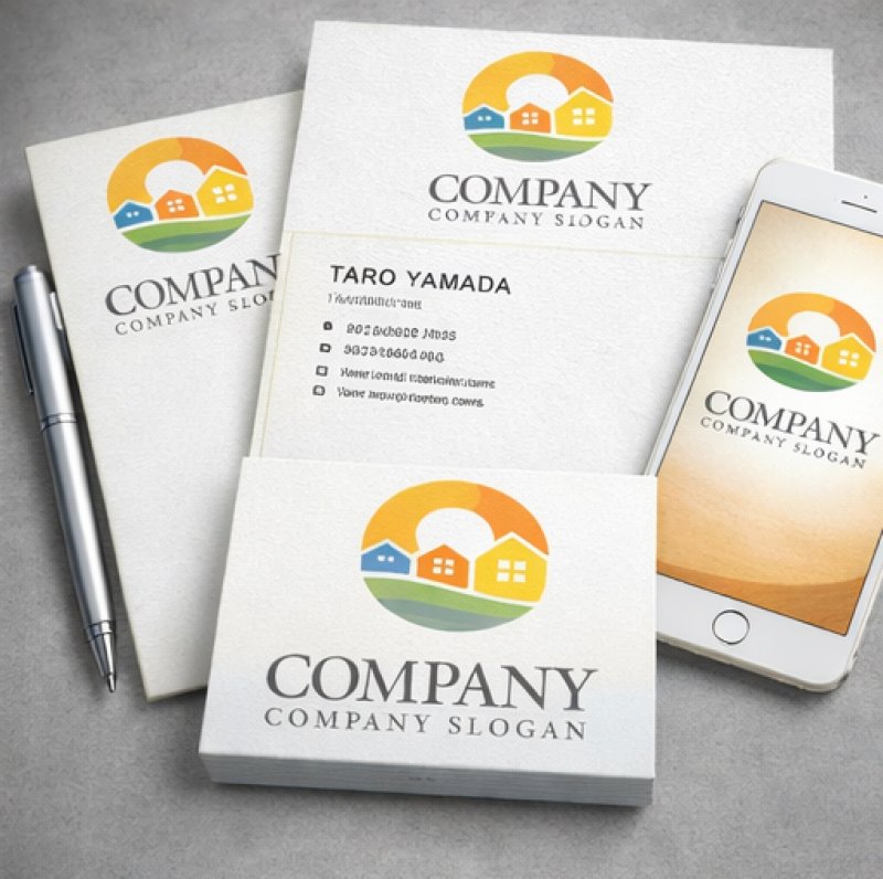 画像3: 太陽・家・輪・街並み・ロゴ・マークデザイン1448 (3)