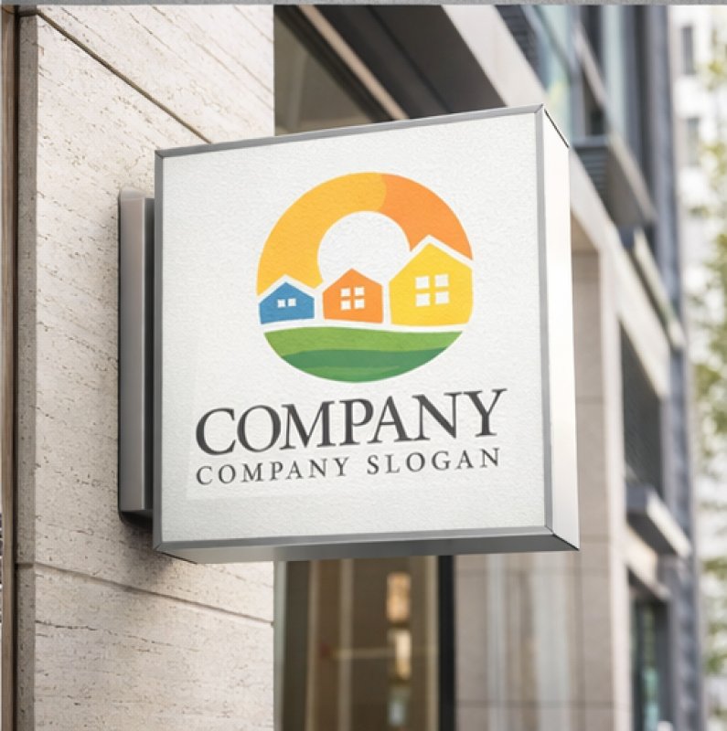 画像5: 太陽・家・輪・街並み・ロゴ・マークデザイン1448 (5)