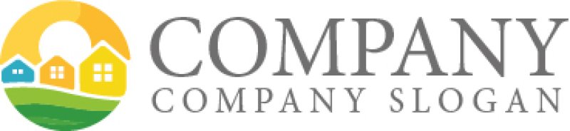 画像6: 太陽・家・輪・街並み・ロゴ・マークデザイン1448 (6)