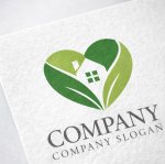 画像2: 家・葉・ハート・ロゴ・マークデザイン1450 (2)