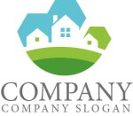 画像1: 街・家・六角形・ロゴ・マークデザイン1451 (1)