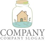 画像1: ビン・家・葉・ロゴ・マークデザイン1453 (1)