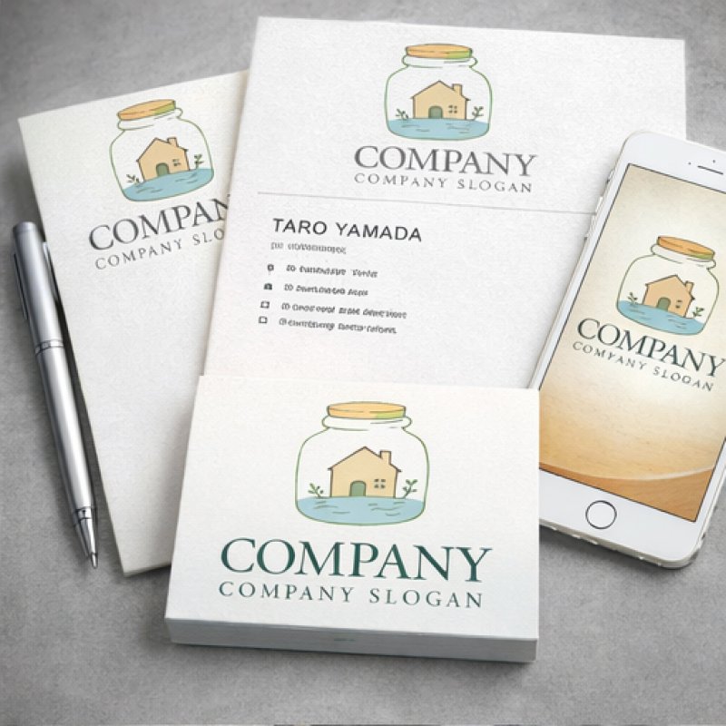 画像3: ビン・家・葉・ロゴ・マークデザイン1453 (3)