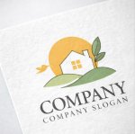 画像2: 太陽・家・葉・鳥・ロゴ・マークデザイン1454 (2)