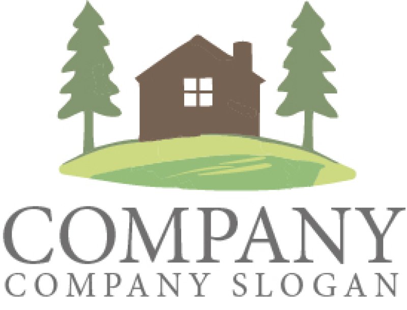 画像1: 木・家・森・手書き・ロゴ・マークデザイン1455 (1)