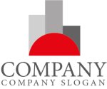 画像1: 街・ビル・日の出ロゴ・マークデザイン226 (1)