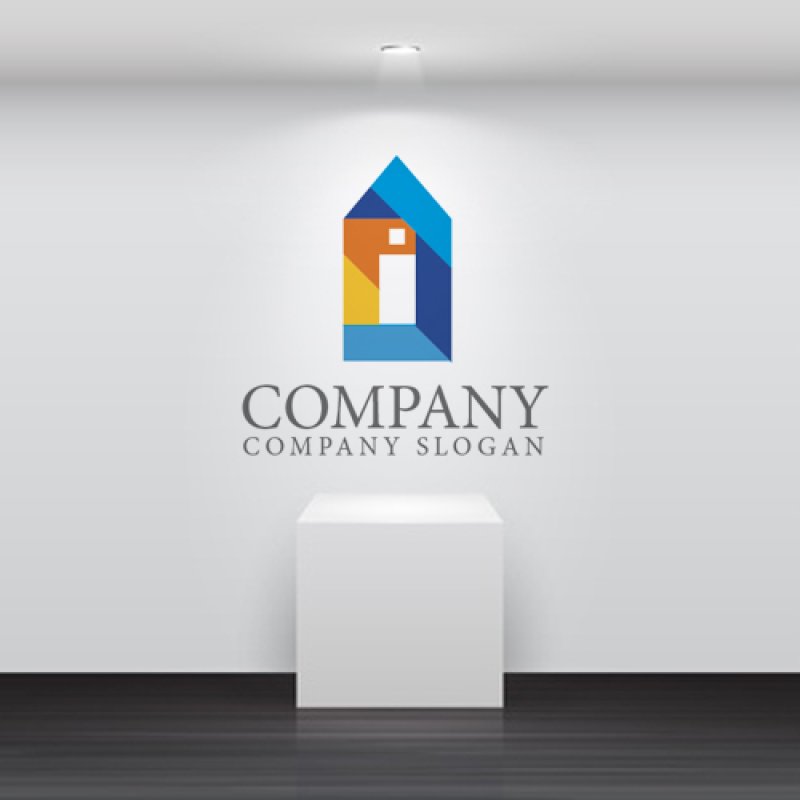 画像2: 家・積み木・i・ロゴ・マークデザイン350 (2)