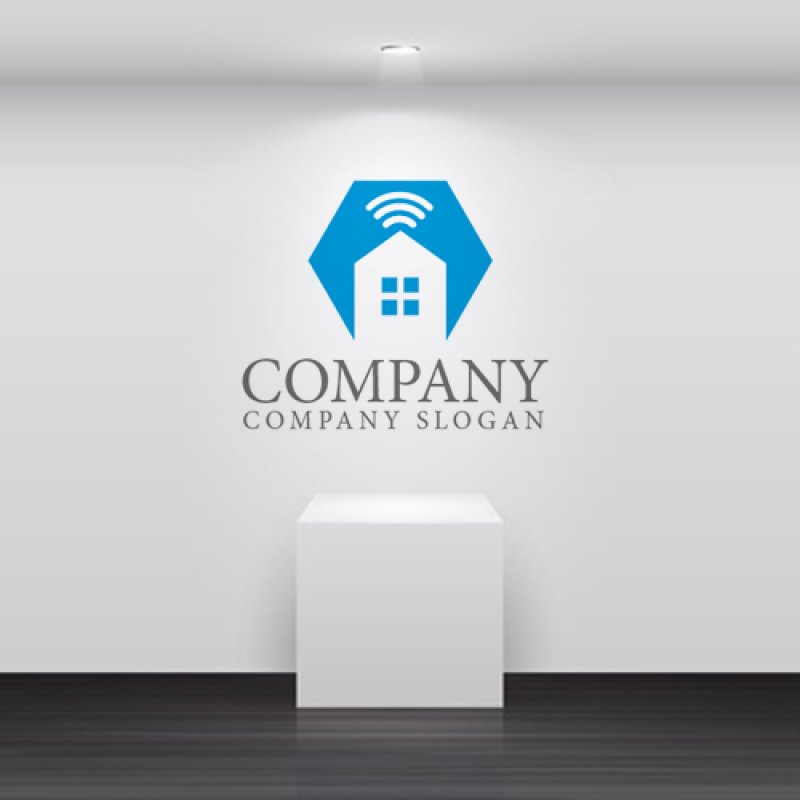 画像2: 家・六角形・wifi・窓・ロゴ・マークデザイン461 (2)