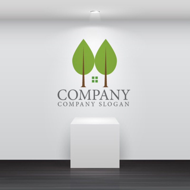 画像2: 家・木・窓・ロゴ・マークデザイン474 (2)