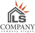 画像1: 家・屋根・太陽・L・S・ロゴ・マークデザイン507 (1)