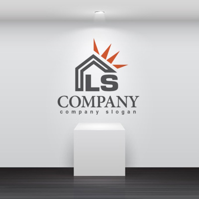 画像2: 家・屋根・太陽・L・S・ロゴ・マークデザイン507 (2)