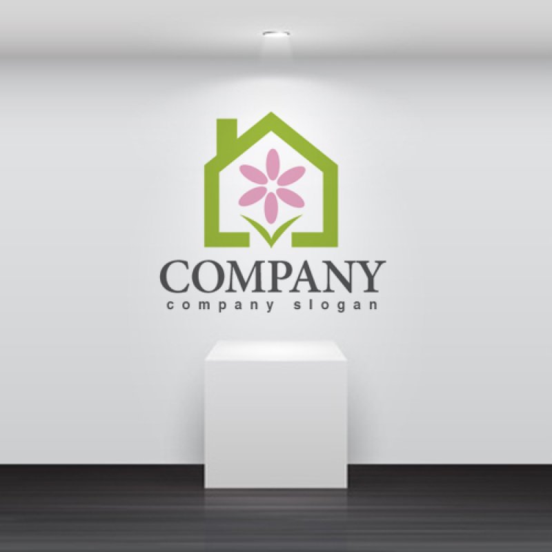 画像2: 家・花・煙突・植物・ロゴ・マークデザイン516 (2)