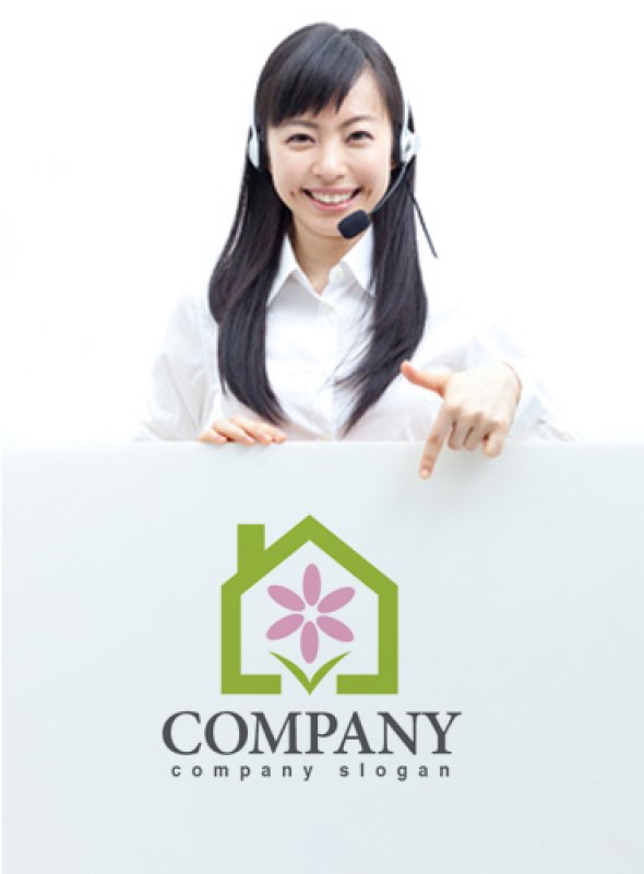 画像3: 家・花・煙突・植物・ロゴ・マークデザイン516 (3)