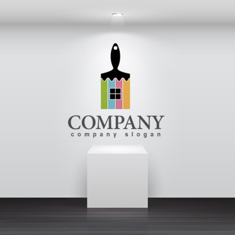 画像2: 家・ハケ・色・窓・ロゴ・マークデザイン524 (2)