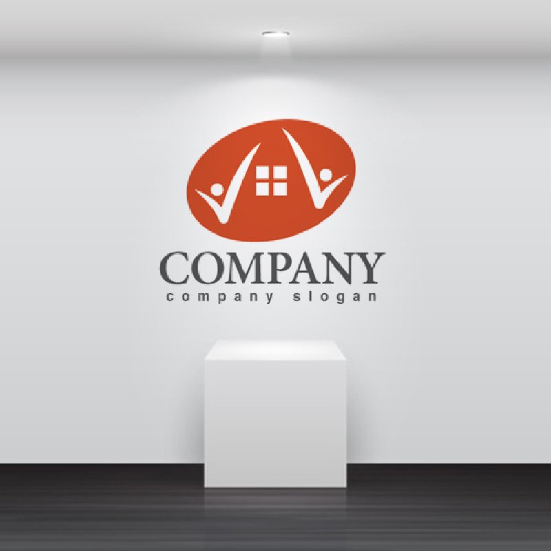 画像2: 楕円・家・人・喜び・ロゴ・マークデザイン549 (2)