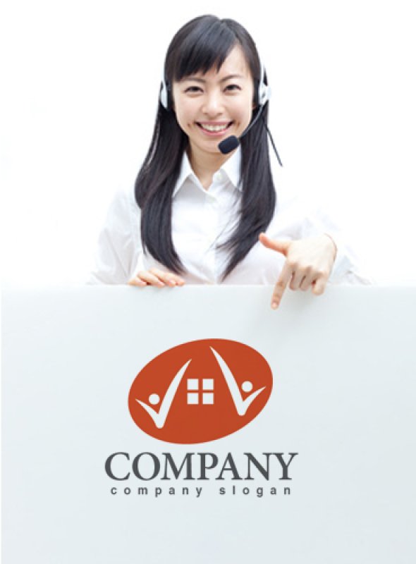 画像3: 楕円・家・人・喜び・ロゴ・マークデザイン549 (3)