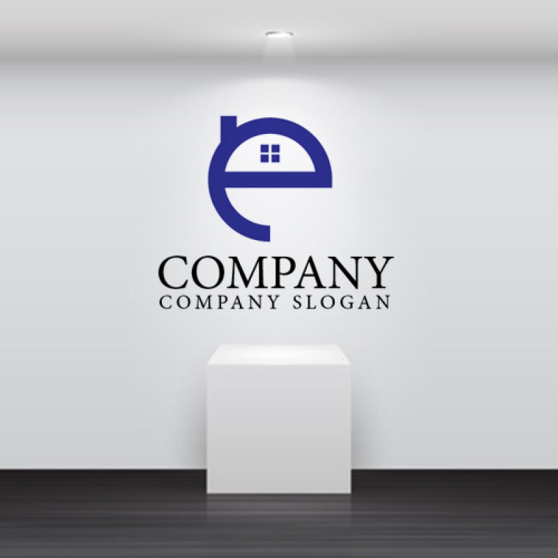 画像2: 家・e・煙突・アルファベット・ロゴ・マークデザイン594 (2)