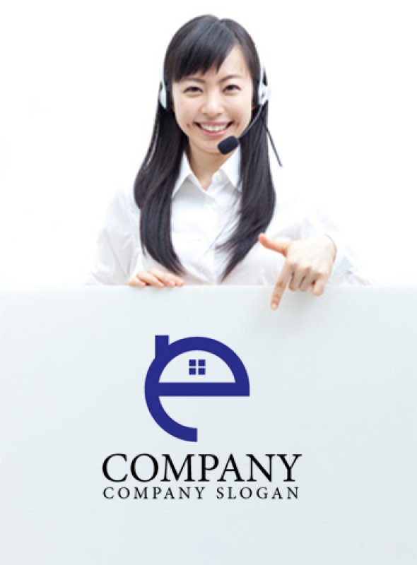 画像3: 家・e・煙突・アルファベット・ロゴ・マークデザイン594 (3)