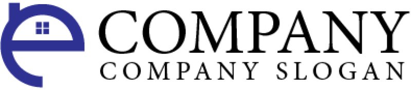 画像5: 家・e・煙突・アルファベット・ロゴ・マークデザイン594 (5)