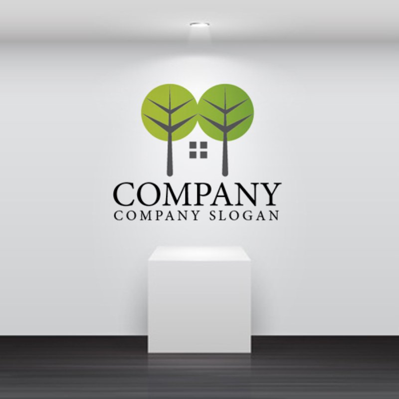 画像2: 家・木・窓・ロゴ・マークデザイン611 (2)