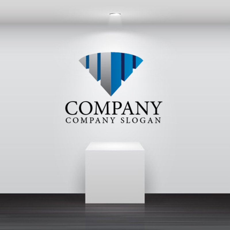 画像2: 街・ダイヤモンド・扇・ビル・グラデーション・ロゴ・マークデザイン615 (2)