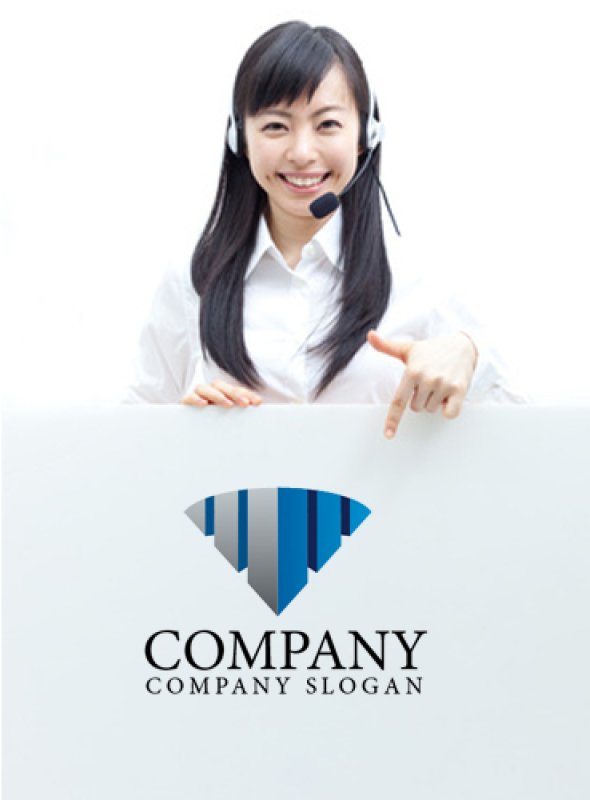 画像3: 街・ダイヤモンド・扇・ビル・グラデーション・ロゴ・マークデザイン615 (3)