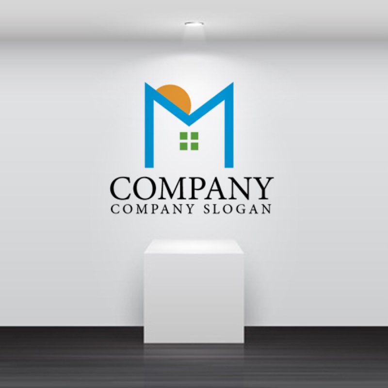 画像2: 家・M・太陽・窓・ロゴ・マークデザイン619 (2)