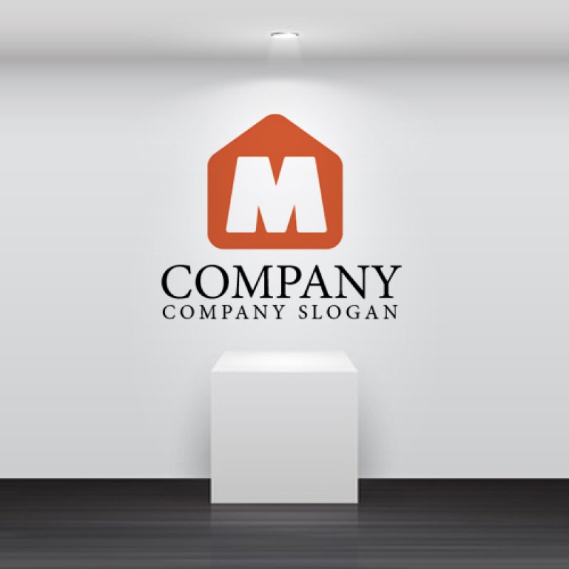 画像2: 家・M・シンプル・ロゴ・マークデザイン623 (2)