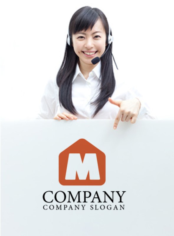 画像3: 家・M・シンプル・ロゴ・マークデザイン623 (3)