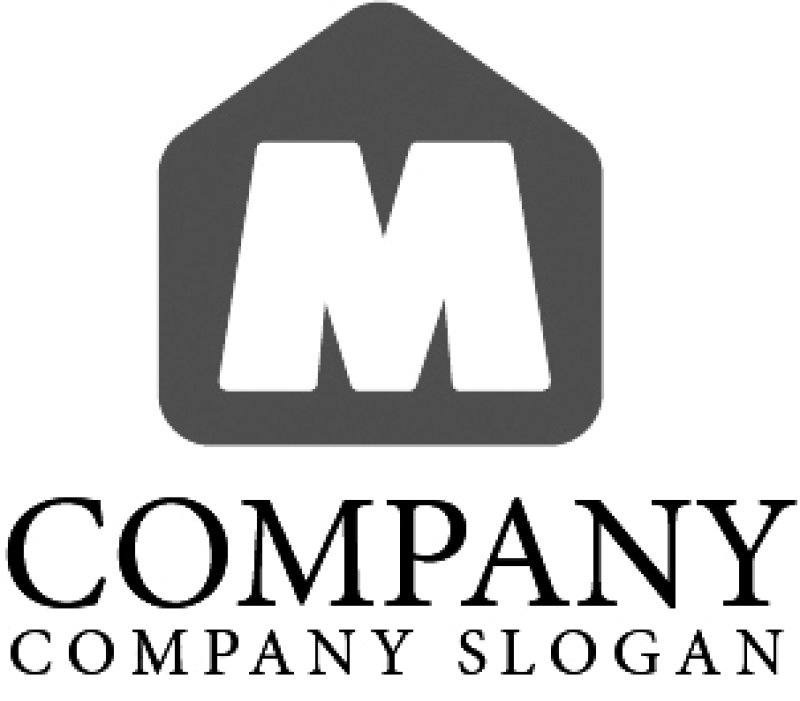 画像4: 家・M・シンプル・ロゴ・マークデザイン623 (4)