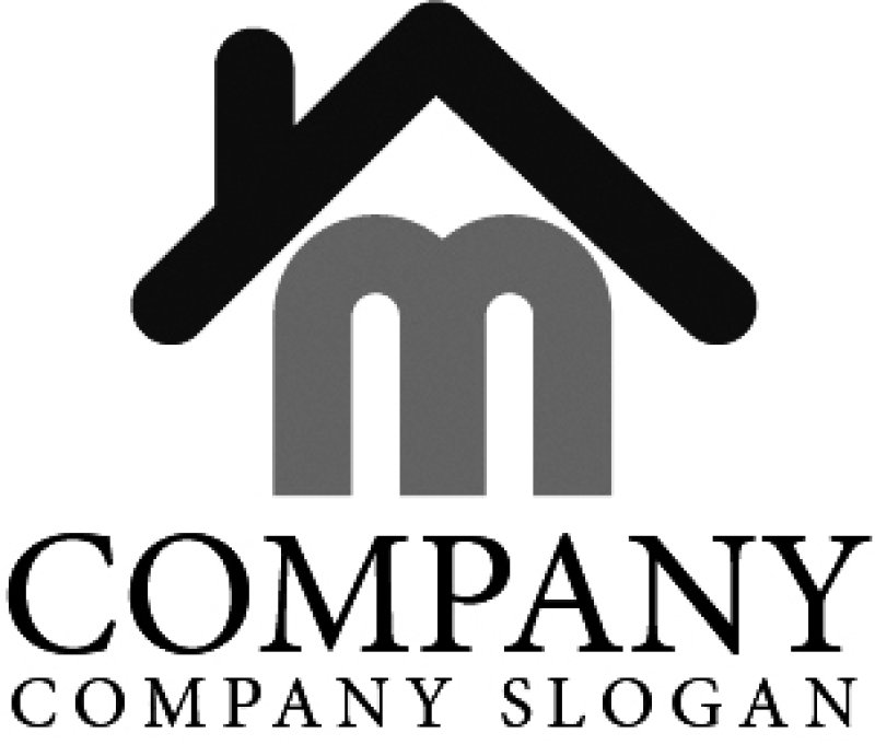 画像4: 家・M・煙突・シンプル・ロゴ・マークデザイン624 (4)