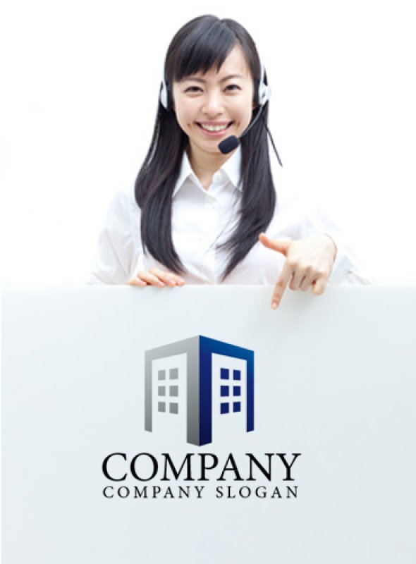 画像3: ビル・窓・グラデーション・ロゴ・マークデザイン643 (3)