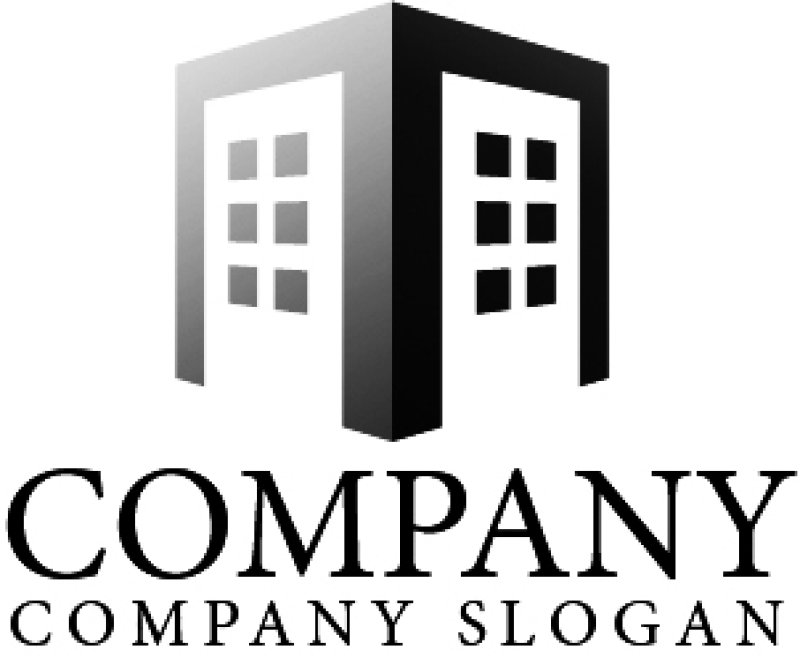 画像4: ビル・窓・グラデーション・ロゴ・マークデザイン643 (4)